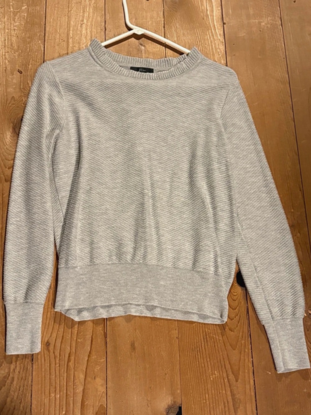 J. Crew Heather Light Gray Crewneck Sweater